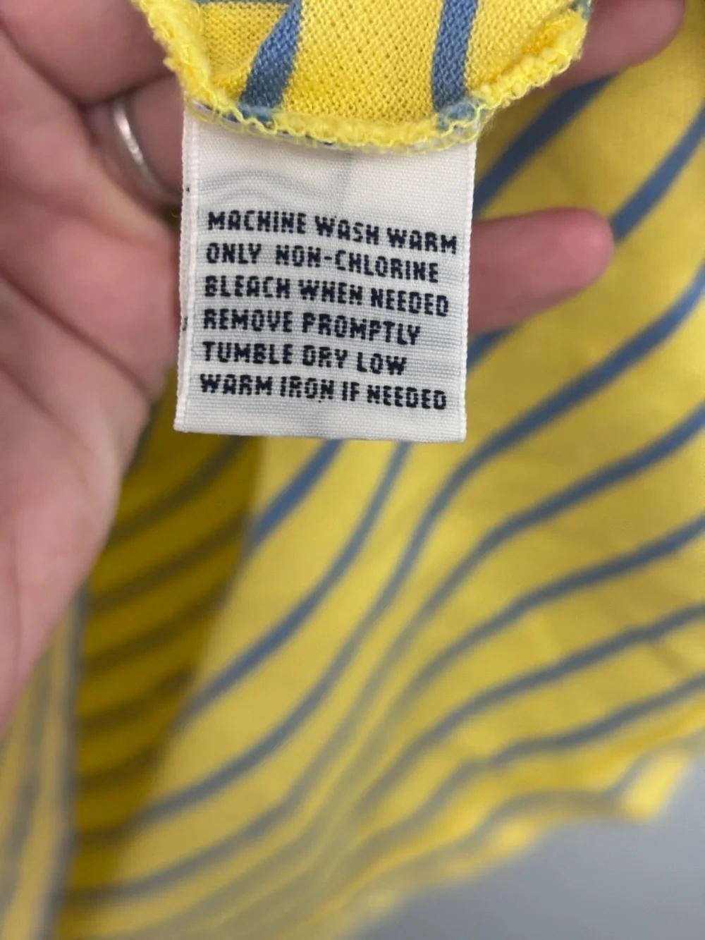 Ralph Lauren M’s Lg Polo Golf in Yellow with Navy Stripes. Pima Cotton. Soft!